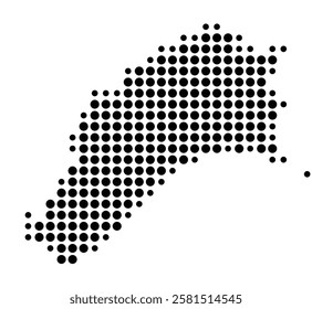 Symbol Map of the Island Ilha de Porto Santo (Portugal) showing the island with just a few black dots