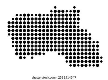 Symbol Map of the Island Ilha de Santa Maria (Portugal) showing the island with just a few black dots