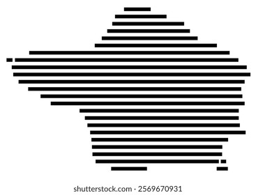 Symbol Map of the Island Ilha do Faial (Portugal) showing the island with horizontal black lines