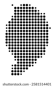 Symbol Map of the Island Ilha do Corvo (Portugal) showing the island with just a few black dots