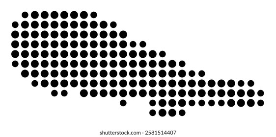 Symbol Map of the Island Ilha do Pico (Portugal) showing the island with just a few black dots