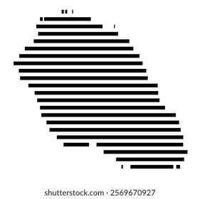 Symbol Map of the Island Ilha Graciosa (Portugal) showing the island with horizontal black lines