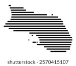 Symbol Map of the Island Isla de Coche (Venezuela) showing the island with horizontal black lines