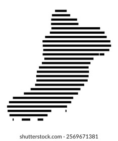 Symbol Map of the Island Isla de Graciosa (Spain) showing the island with horizontal black lines