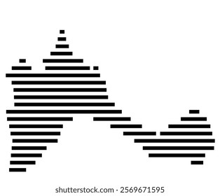 Symbol Map of the Island Isla de Formentera (Spain) showing the island with horizontal black lines