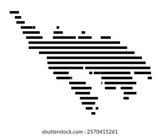 Symbol Map of the Island Isla de Culebra (Puerto Rico) showing the island with horizontal black lines