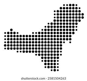 Symbol Map of the Island Isla de El Hierro (Spain) showing the island with just a few black dots