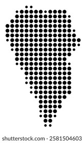 Symbol Map of the Island Isla de La Palma (Spain) showing the island with just a few black dots