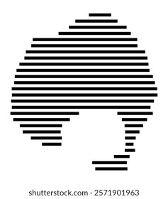 Symbol Map of the Island Isla Genovesa (Ecuador) showing the island with horizontal black lines