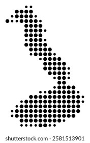 Symbol Map of the Island Isla Isabela (Ecuador) showing the island with just a few black dots