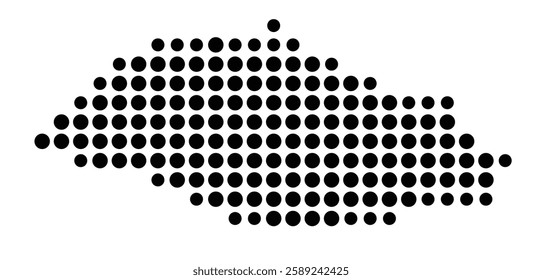 Symbol Map of the Island Isla La Tortuga (Venezuela) showing the island with just a few black dots