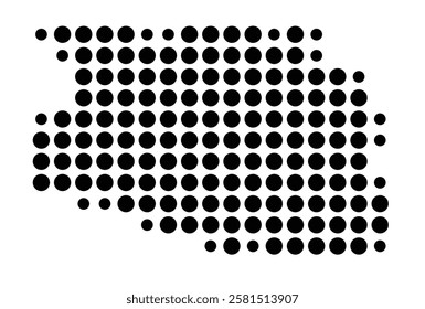 Symbol Map of the Island Isla Santa Fe (Ecuador) showing the island with just a few black dots