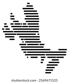 Symbol Map of the Island Isle of Skye (United Kingdom) showing the island with horizontal black lines