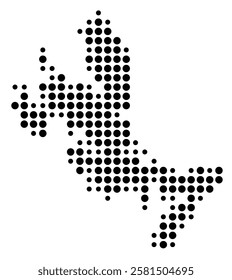 Symbol Map of the Island Isle of Skye (United Kingdom) showing the island with just a few black dots