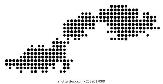 Symbol Map of the Island Kadavu (Fiji) showing the island with just a few black dots