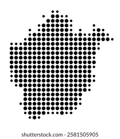 Symbol Map of the Island Kimolos (Greece) showing the island with just a few black dots