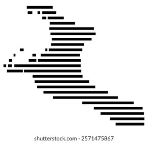 Symbol Map of the Island Kiritimati (Kiribati) showing the island with horizontal black lines