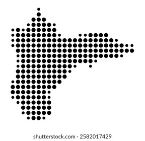 Symbol Map of the Island Ko Libong (Thailand) showing the island with just a few black dots