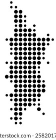 Symbol Map of the Island Ko Phuket (Thailand) showing the island with just a few black dots