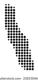 Symbol Map of the Island Kunoy (Faroe Islands) showing the island with just a few black dots