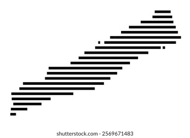 Symbol Map of the Island la desirade (Guadeloupe) showing the island with horizontal black lines