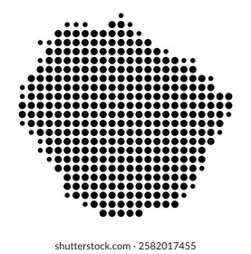 Symbol Map of the Island Late (Tonga) showing the island with just a few black dots