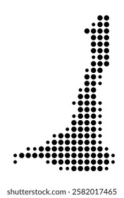 Symbol Map of the Island Lifuka (Tonga) showing the island with just a few black dots