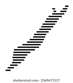 Symbol Map of the Island Lismore (United Kingdom) showing the island with horizontal black lines