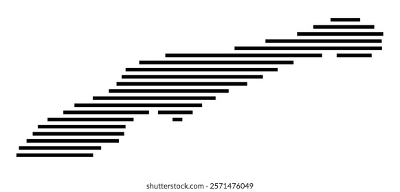 Symbol Map of the Island Little Cayman (Cayman Islands) showing the island with horizontal black lines