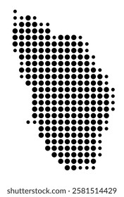 Symbol Map of the Island Little Pine (United States) showing the island with just a few black dots