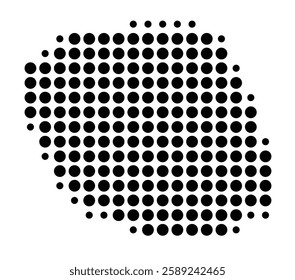Symbol Map of the Island Lopevi (Vanuatu) showing the island with just a few black dots