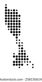 Symbol Map of the Island Losinj (Croatia) showing the island with just a few black dots
