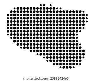 Symbol Map of the Island Malo (Vanuatu) showing the island with just a few black dots
