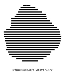 Symbol Map of the Island marie-galante (Guadeloupe) showing the island with horizontal black lines