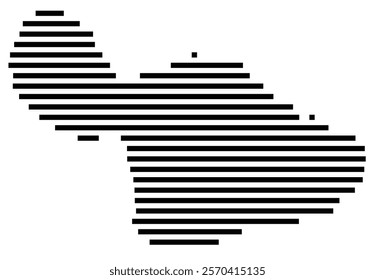 Symbol Map of the Island Maui (United States) showing the island with horizontal black lines