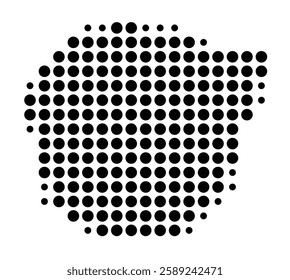 Symbol Map of the Island Mere Lava (Vanuatu) showing the island with just a few black dots