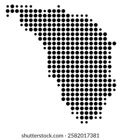 Symbol Map of the Island Mindoro (Philippines) showing the island with just a few black dots
