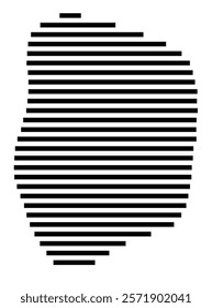 Symbol Map of the Island Mitiaro (Cook Islands) showing the island with horizontal black lines