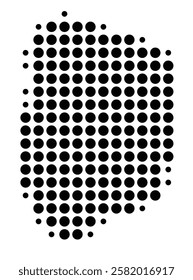 Symbol Map of the Island Mitiaro (Cook Islands) showing the island with just a few black dots