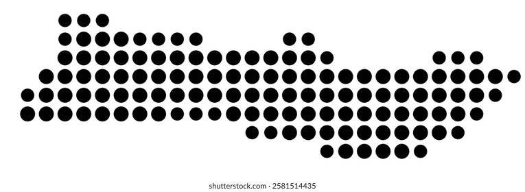 Symbol Map of the Island Molokai (United States) showing the island with just a few black dots