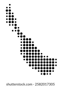 Symbol Map of the Island Moturiki (Fiji) showing the island with just a few black dots