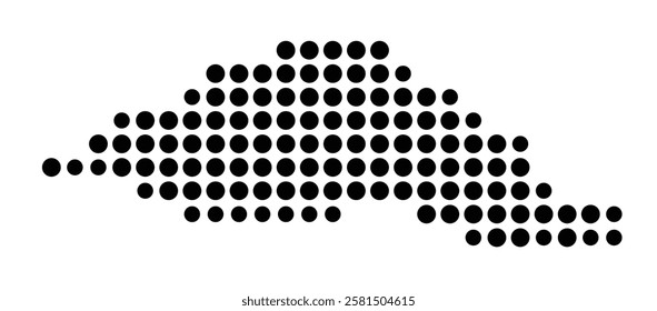 Symbol Map of the Island Mykines (Faroe Islands) showing the island with just a few black dots