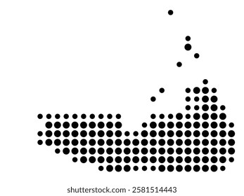 Symbol Map of the Island Nantucket (United States) showing the island with just a few black dots
