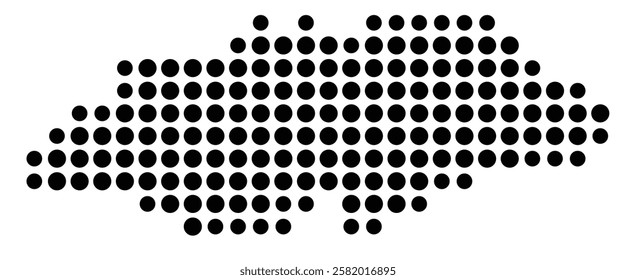 Symbol Map of the Island New Providence (Bahamas) showing the island with just a few black dots