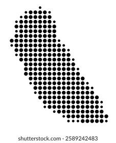 Symbol Map of the Island Nguna (Vanuatu) showing the island with just a few black dots