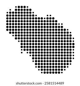 Symbol Map of the Island Pantelleria (Italy) showing the island with just a few black dots