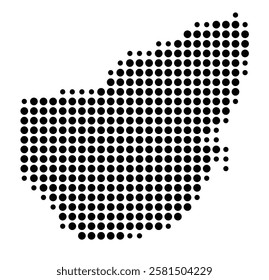 Symbol Map of the Island Pellworm (Germany) showing the island with just a few black dots