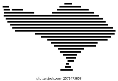 Symbol Map of the Island Pulau Bali (Indonesia) showing the island with horizontal black lines