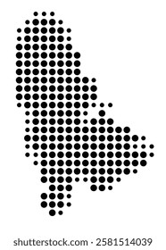 Symbol Map of the Island Ra'iatea (French Polynesia) showing the island with just a few black dots