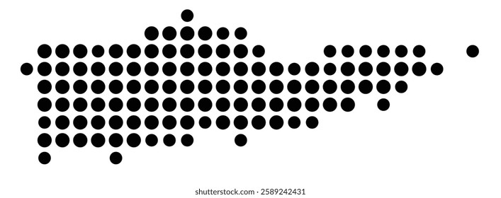 Symbol Map of the Island Saint Croix (U.S. Virgin Islands) showing the island with just a few black dots